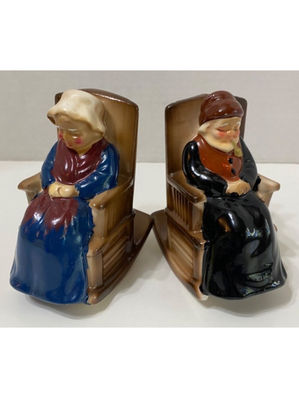 Vintage Granny & Grandpa Salt Pepper Shakers – Rocking Chairs Ceramic